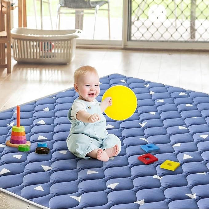 Premium Baby Play Mat 36" X 36", Thicken Foam One-Piece Crawling Mat, Non-Slip Cushioned Baby Playmats for Infants, Babies, Toddlers, Foldable and Machine Washable
