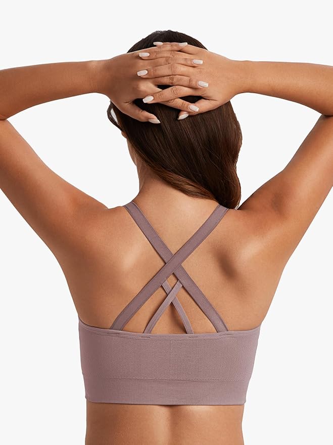 Angelhood Nursing Bras for Breastfeeding, Seamless Nursing Sports Bra Medium Impact Support Maternity Bras for Pregnancy