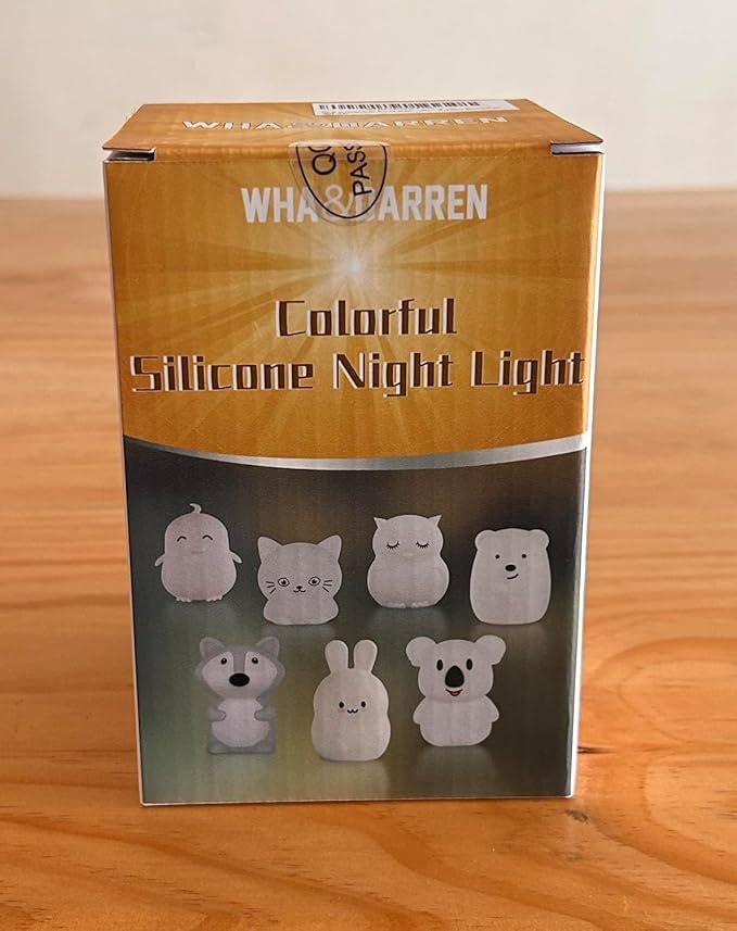 WHA&DARREN Night Light for Kids, Bunny Night Light, Silicone Nursery Light for Baby and Toddler, Animal Night Lights for Girls and Boys, Cute Lamps for Bedroom
