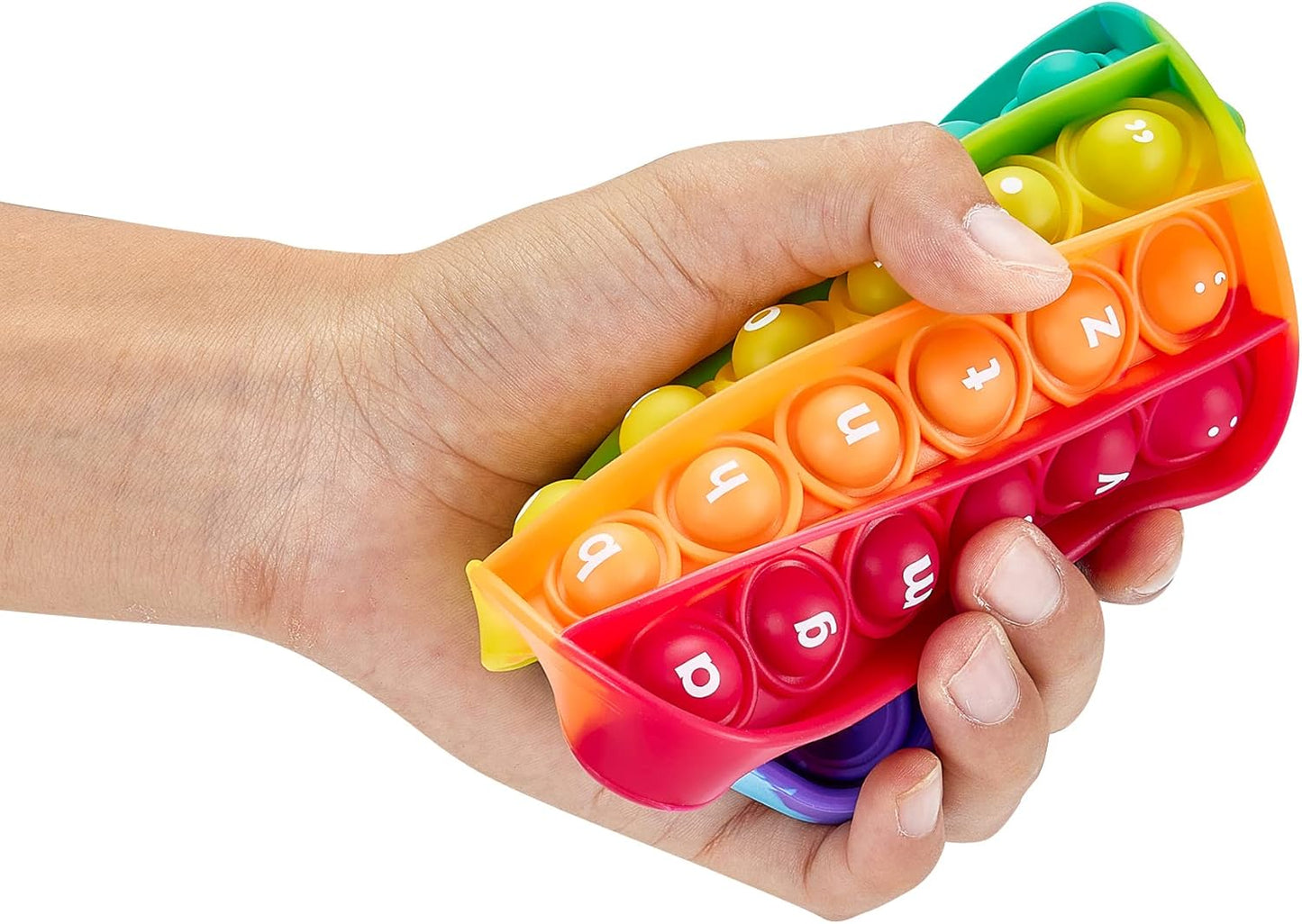 Alphabet Pop Fidget Toys Square ABC Letters Pop Bubble Toy Silicone Sensory Lowercase Uppercase Number Pop for Toddlers & Schools (5x5inch, Lowercase)