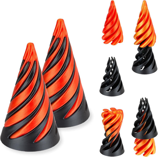 2Pcs Impossible Pyramid Passthrough Sculpture 3D Printed Spiral Cone Toy Spiral Cone Fidget Toy Pass Through Pyramid Fidget Toy Stress Relief Desk Toy Pyramid Model Relax Anxiety Toy Children Adult