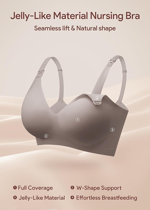 Maternity Nursing Bras Wireless Seamless Ultra-Soft Comfort for Breastfeeding Pregnancy Easy One-Handed Access Sleep Bra