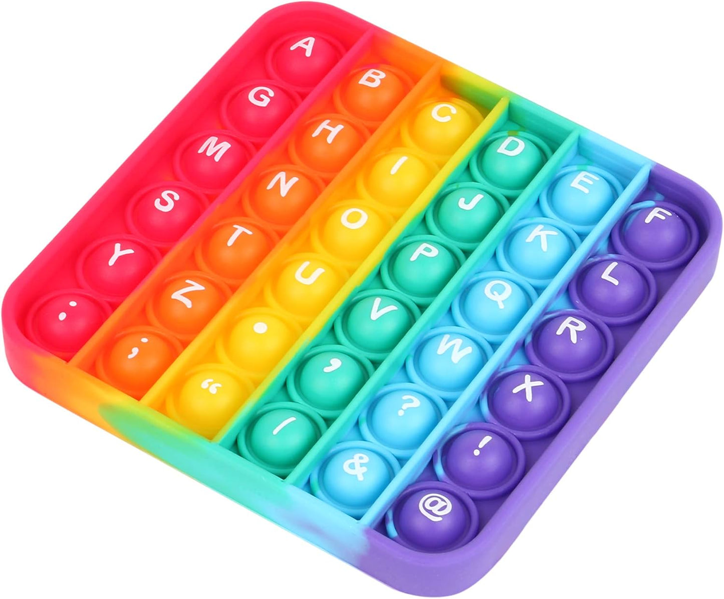 Alphabet Pop Fidget Toys Square ABC Letters Pop Bubble Toy Silicone Sensory Lowercase Uppercase Number Pop for Toddlers & Schools (5x5inch, Uppercase)