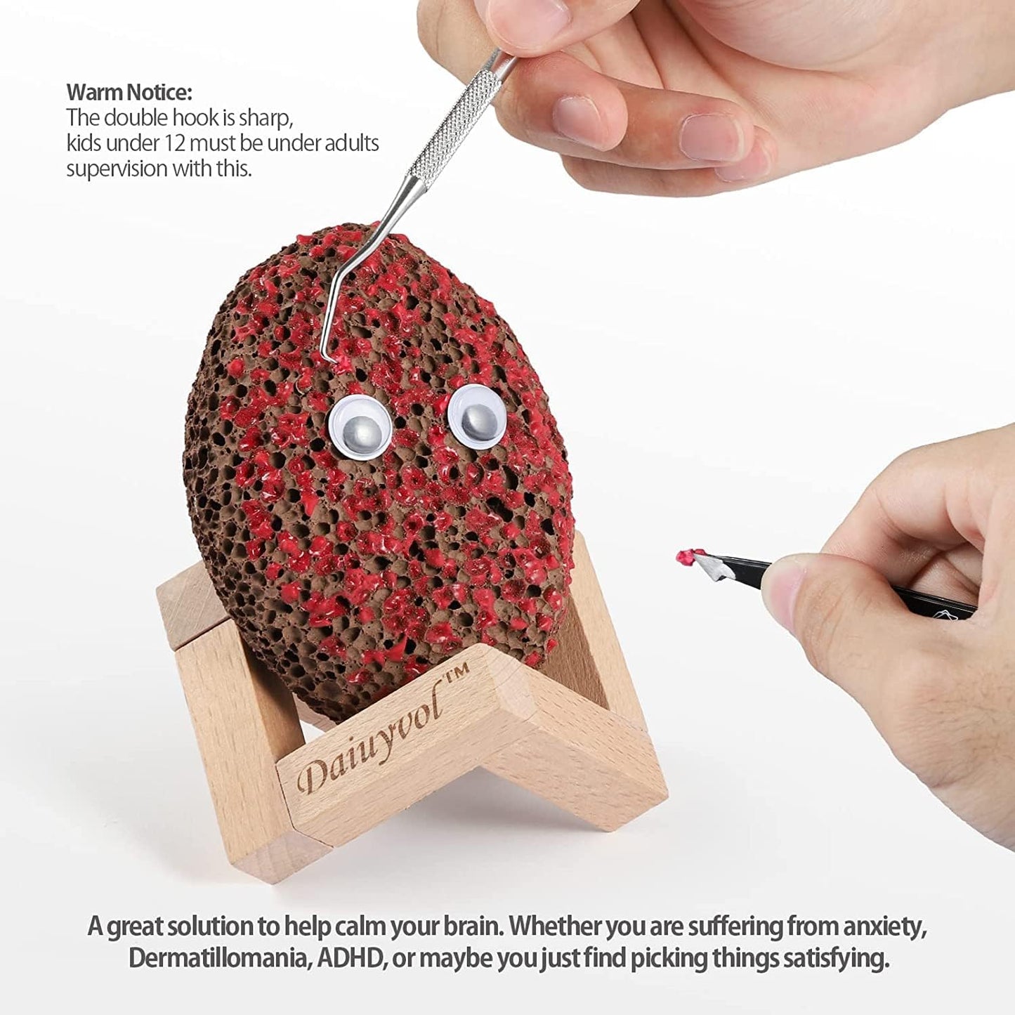 Fidget Picking Stone Kit for Anxiety Relief ADHD OCD Dermatillomania, Fidget Toys,Adult Fidget Toy for Anxiety Relief Therapy,Pick Peel Calming Stone,Fidget Toy Great Gift for Adults