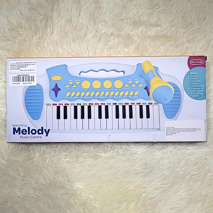 Love&Mini Piano Toy Keyboard for Kids - Baby Girls Toys with 31 Keys and Microphone Musical Instrument Birthday Gift for 3+ Years Old Girls and Boys (Blue)