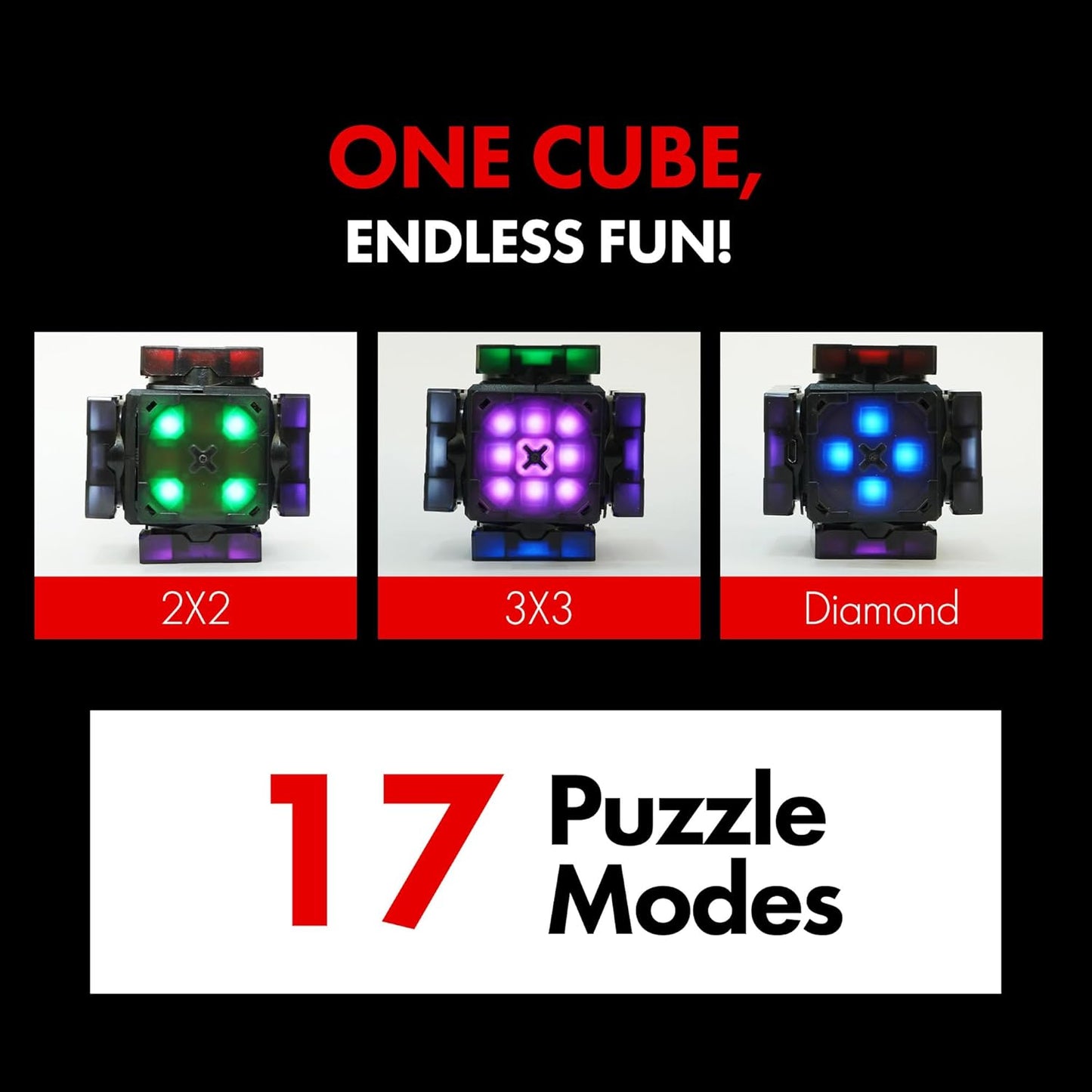 Connect | AI Robot Cube & Smart Cube, Self Scrambling STEM Cube with 10 Puzzle Types | Self Solving Speed Cube, Plays Music | Great X-Mars Experience for Kids, Teens & Adults.