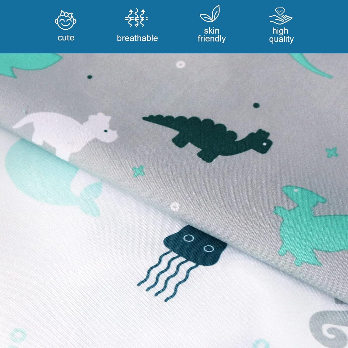 Graco Pack n Play Sheets Fitted 4-Pack | Mini Crib Sheets, Breathable Material, Grey