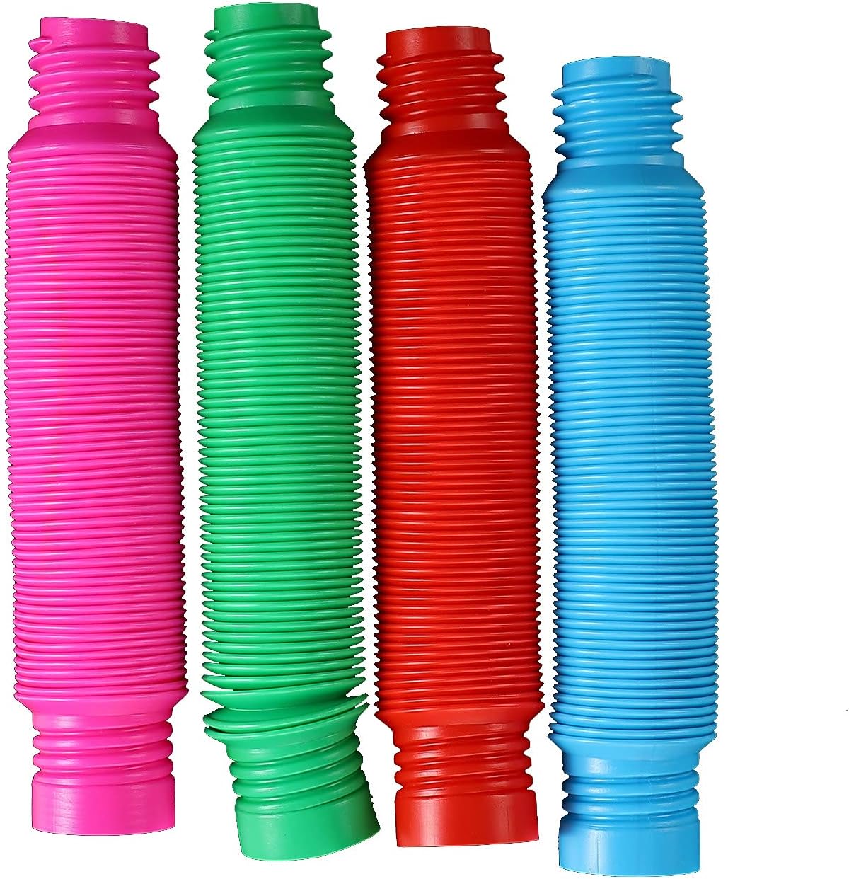 TOUGS Kids Pop Tubes Sensory Toys, Multi-Color Stretch Pipe Fidget Toys for Autistic Children (4 Pack XL)