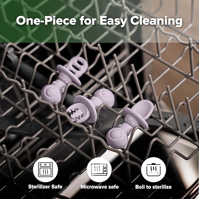 Haakaa Astronaut Beginner Silicone Cutlery Set – Toddler Spoons Self Feeding 6+Months, Baby Led Weaning Supplies, Easy Grip Toddler Utensils, Baby Feeding Essentials