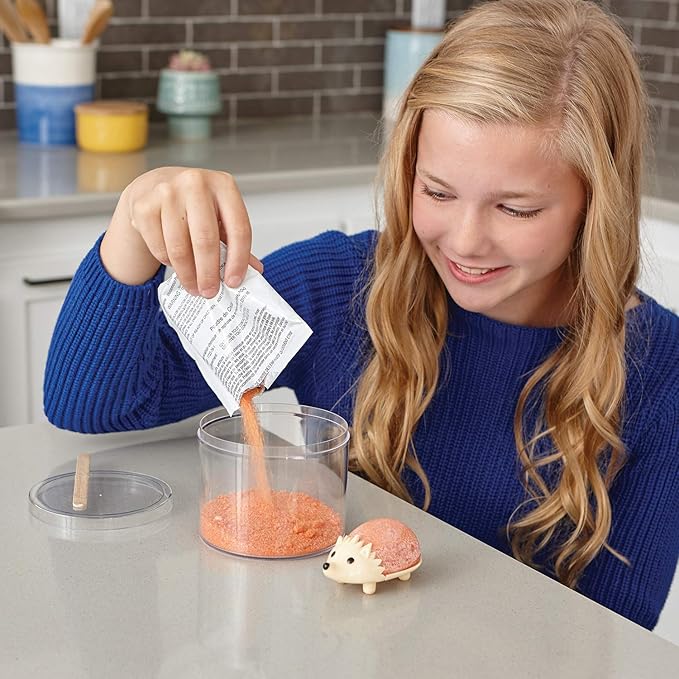 MindWare Crystal Growing Kits: Hedgehogs Warm Colors Set of 2 – Cute DIY Crystal Growing Kits for Kids & Teens – Mini Science Experiment – Crystals Grow in 24 Hours