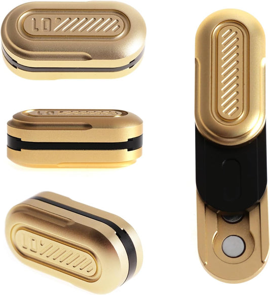 Mini Fidget Slider, Metal Card Fidget Slider Fidget Keychain Fidget Blocks Kit Adult Anxiety Anti Stress (#1 - Gold)