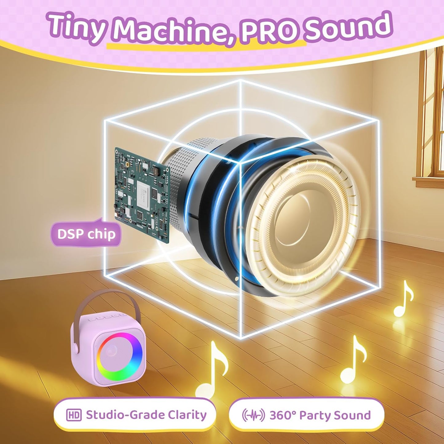 Karaoke Machine for Kids, Toys for 3-12 Years Old Girls Gifts, Kids Karaoke Microphone Machine Toy, Best Fun Christmas Birthday Gifts for 5 6 7 8 9 10 11 Years Teens Girl Boys Purple 2 Mic