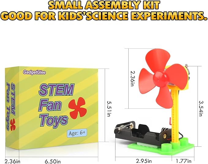 STEM Toys Science Kits, 7 Bulk Electric Circuit Kit for Kids Classroom, STEAM Activities Crafts Electrical Experiment 2nd 4th 5th Grade STEM Gifts, Build a Fan Activity Projects School Party Favors