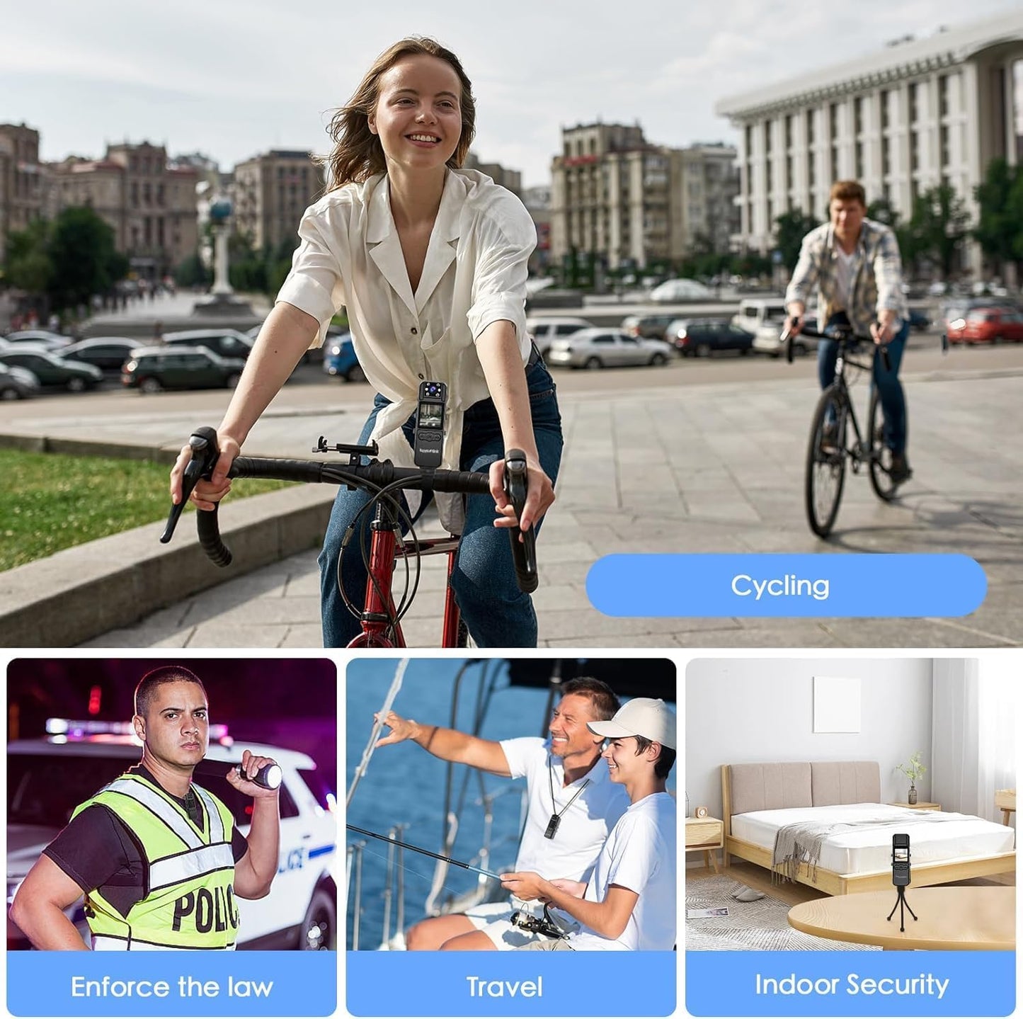 Body Camera with Audio and Video Recording 1080P FHD Mini Police Wearable Body Worn Cam Portable Small Personal Camcorder Sport Action Outdoor Video Recorder (128GB)