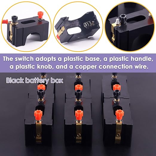 Swpeet 10Pcs Series or Parallel D Battery Holder Kit, Perfect for Physics Laboratory, School Electronic Experimenting, Great for Demos Teaching Basic Principles of Electricity