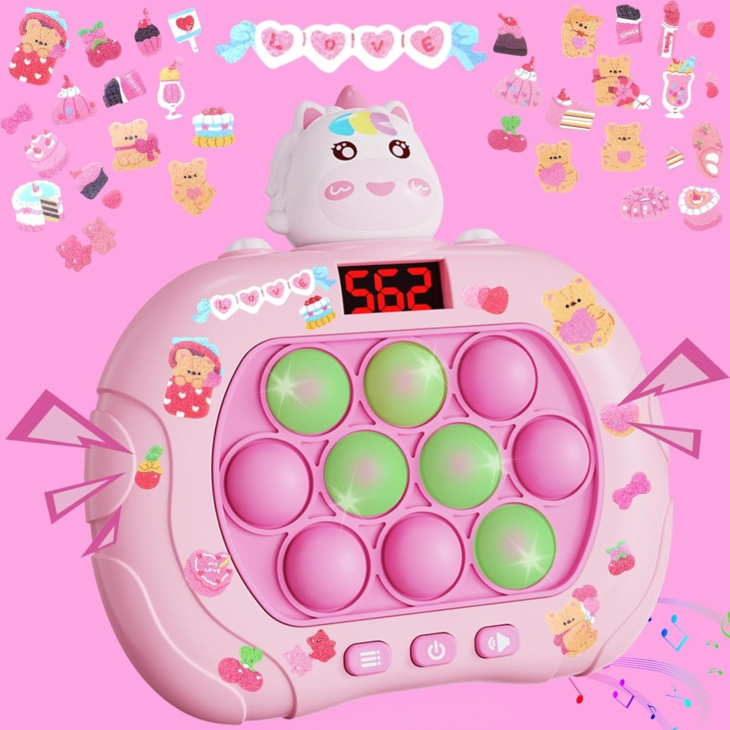 Fast Push Game Fidget Toys, Quick Push Pop Game, Fast Push Bubble Game Console, Fidget Toys, Light Up Pop Game for Kids and Adults, Birthday Gift