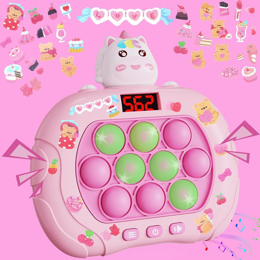 Fast Push Game Fidget Toys, Quick Push Pop Game, Fast Push Bubble Game Console, Fidget Toys, Light Up Pop Game for Kids and Adults, Birthday Gift