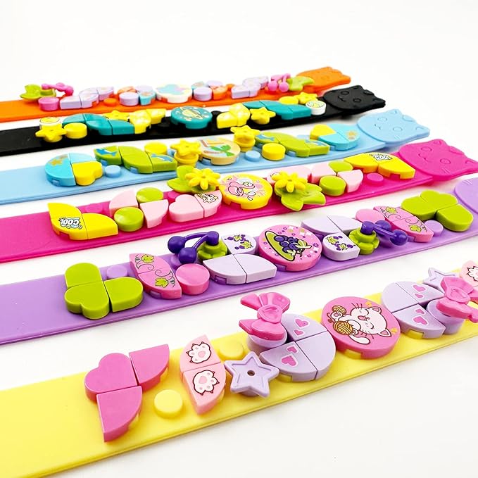 SIENON 6Pack Dots Bracelets Building Block, DIY Creative Craft Project Bracelet Making Kit for Kids Friendship Construction Toys for Boys Girls Birthday Christmas Party Favors