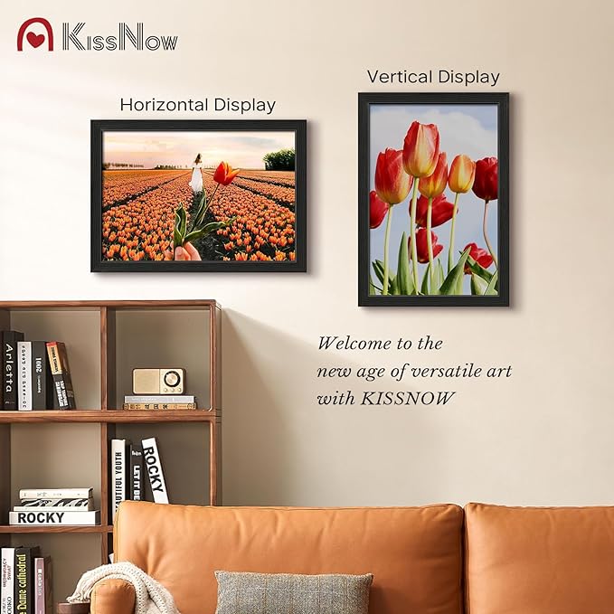 13x19 Picture Frame 2 Pack, Black Solid Wood, Wall Gallery Poster Frame