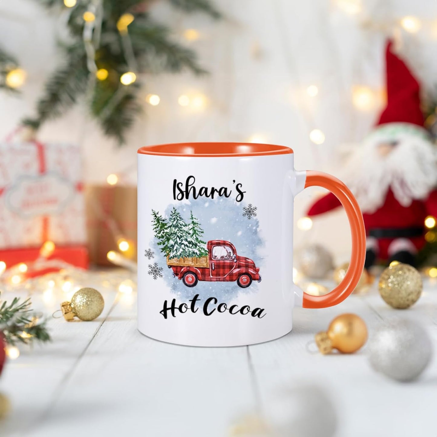 Custom Hot Cocoa Mugs Personalized Christmas Coffee Mugs with Name Customized Hot Chocolate Mug for Kids 11 oz Winter Holiday Cups Xmas Snowman Reindeer Mug Christmas Gifts for Family Boys Girls