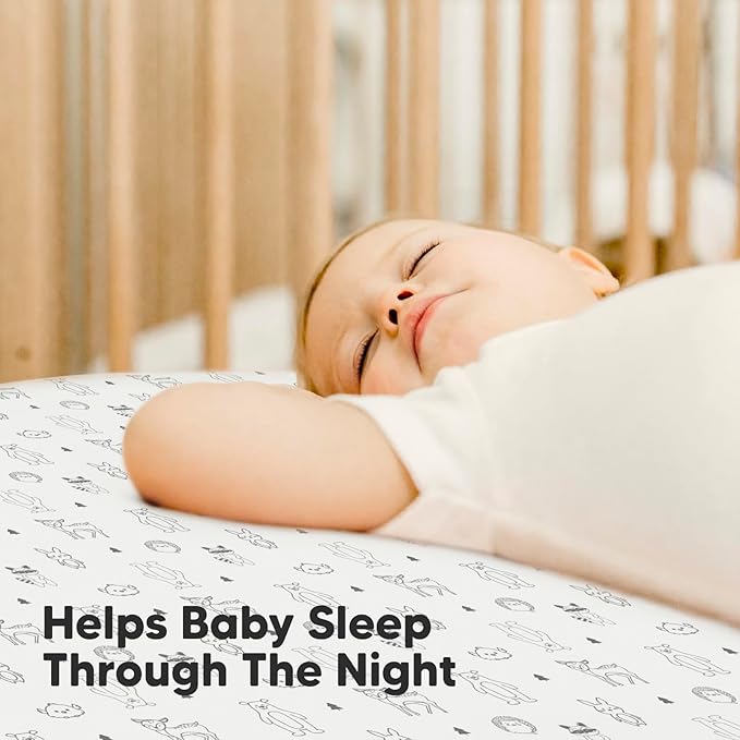 2-Pack Waterproof Baby Crib Sheets for Boys, Girls - 52x28 Viscose Derived from Bamboo Toddler Bed Sheet Neutral, Fitted Crib Mattress Protector Cover for Baby Bedding, Soft & Gentle (Woodland)