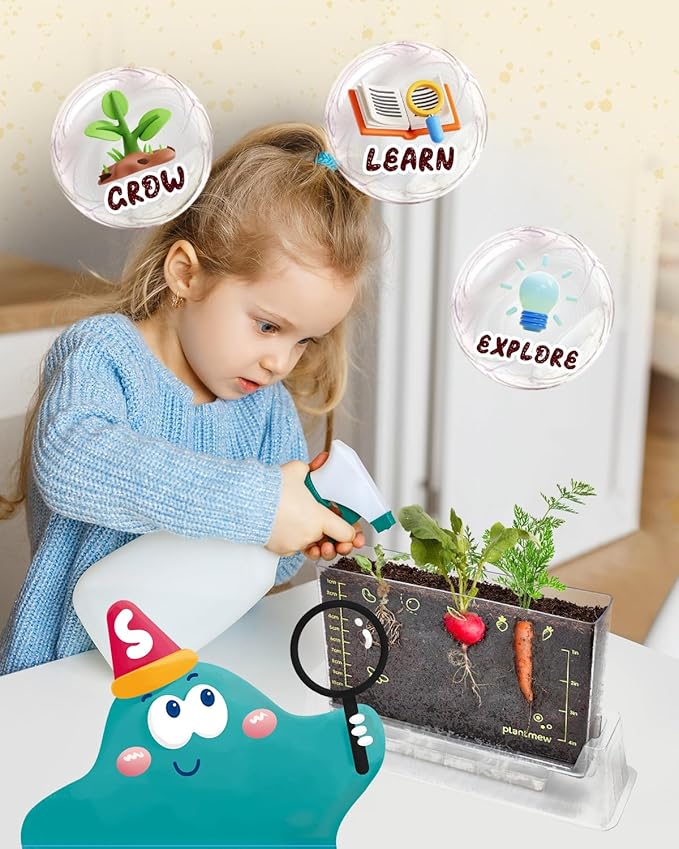 Root Viewer Kit for Kids with 6 Seed Varieties - STEM Science Kits for Kids Age 5-7, 8-12 | Perfect Christmas, Easter, Birthday Gift & School Gardening Project | Learning Educational Gardening Toys