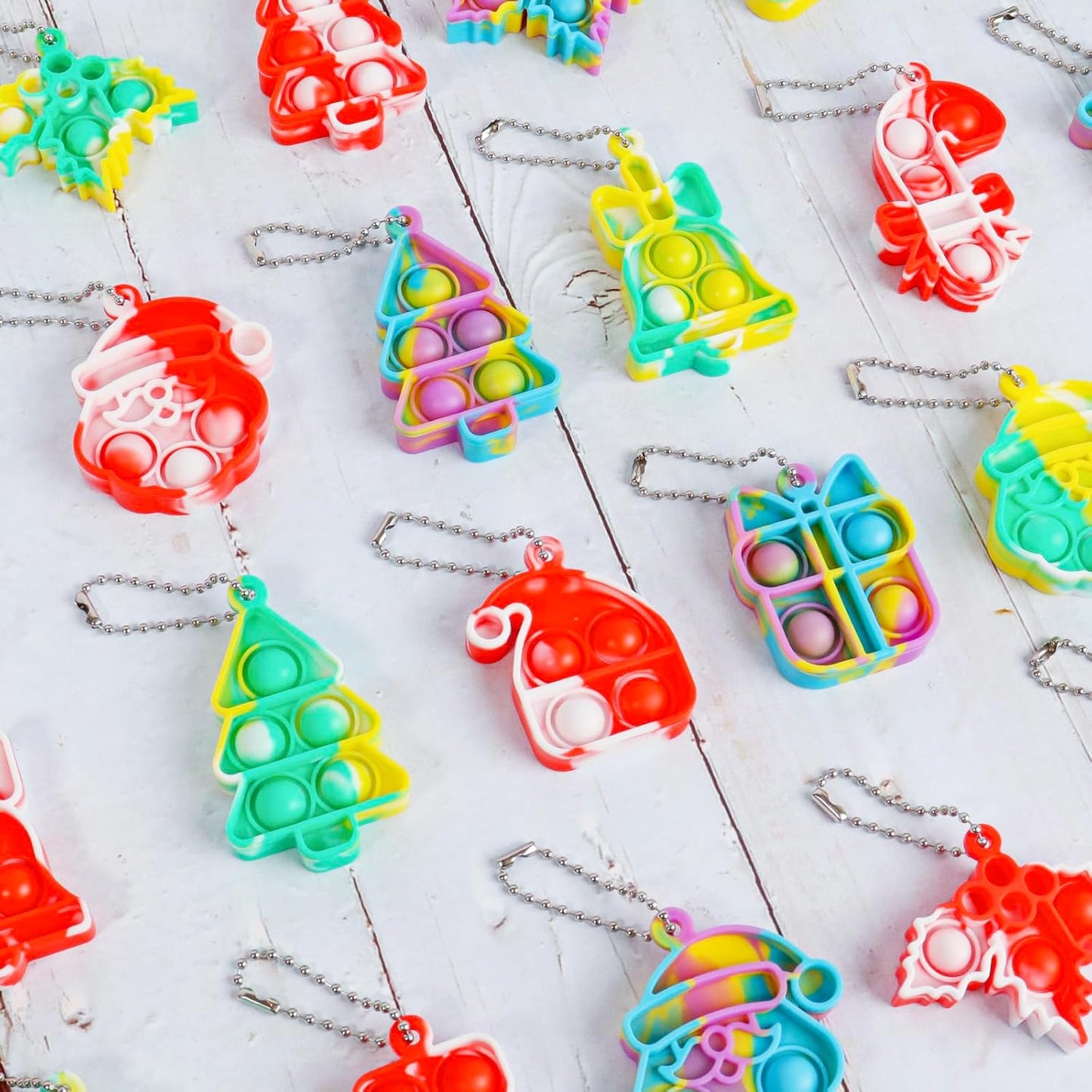 24 Pack Christmas Mini Pop Fidget Toy Pack for Kids Girls Boys Toddlers Christmas Stocking Stuffers Party Favors Gifts Stress Relief
