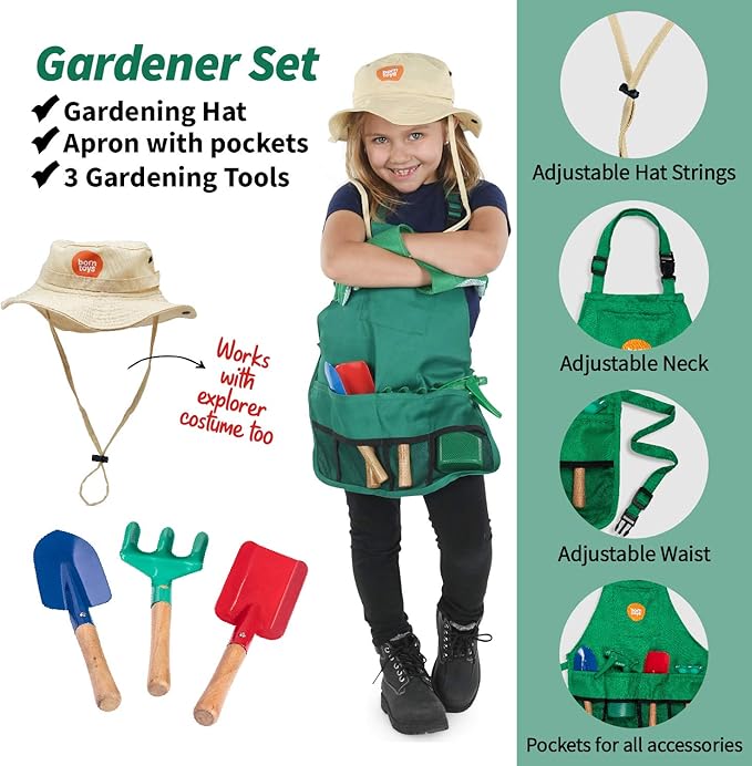 Born Toys Kids Costumes Set, 3-in-1 Dress Up & Pretend Play, Ages 3-7, Washable