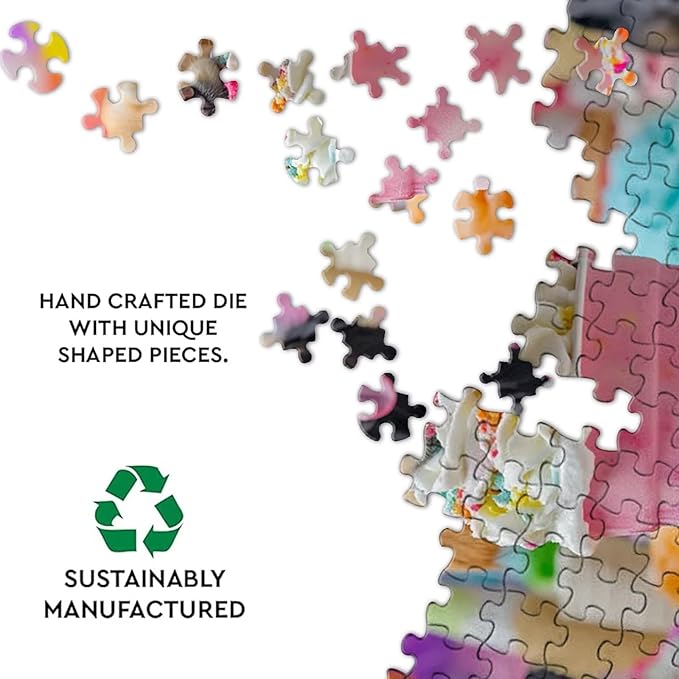 1000 Pieces Wooden Jigsaw Puzzle, Cute Ice Cream Puppy Decorative Wall Art Gifts, Active Mind Puzzle, Fun and Challenging at The Same Time