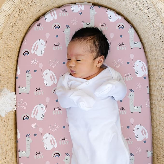 Stretch Fitted Bassinet Sheet Set BROLEX 2 Pack Cradle Sheets for Bassinet Pad/Mattress,Unisex Boys Girls,Ultra Soft,Squirrel Deer