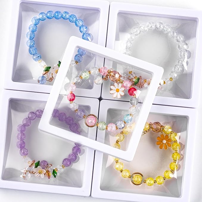 XSEINO About 1200PCS 6mm Glass Beads Bracelet Making Kit,24 Assorted Dreamy Blue Ocean Series Colorful Crystal Beads for Bracelet and Jewelry Making and DIY Crafts,Friendship Bracelets