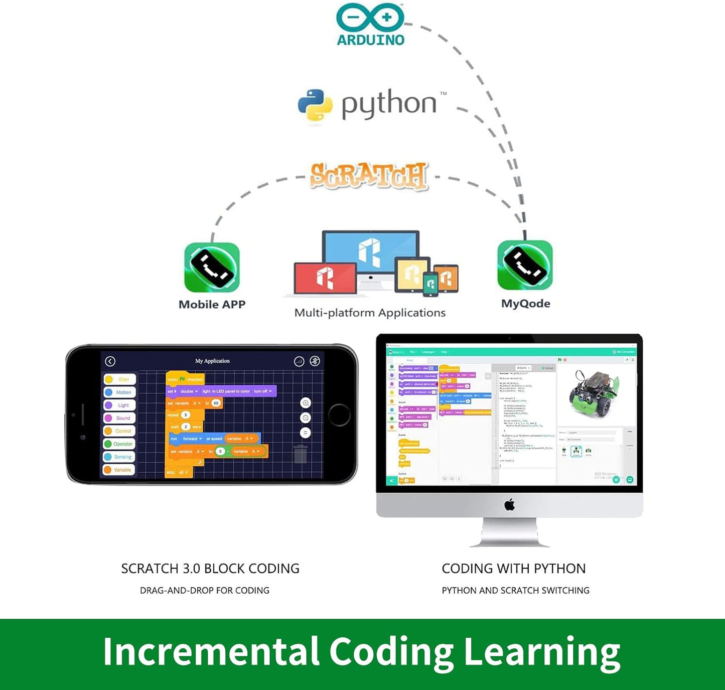 Q-Scout STEM Projects for Kids Ages 8-12, Coding Robot, Learn Robotics, Electronics and Programming Based on Scratch, Arduino and Python, Learning & Education Toys, Gifts for Boys and Girls
