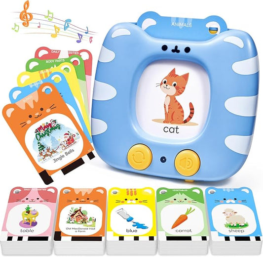 JoyCat Talking Flash Cards for Toddlers 1-5, 314 Words with Durable Thick Cards & Clear Audio, Easy to Slide in and Out, Speech Therapy Toys, Birthday Gifts for Boys Girls