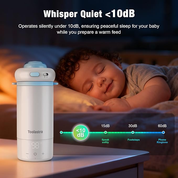Portable Bottle Warmer for Baby on The Go, 16.91oz 100% Faster Heating & Precise Temperature Control, Leak-Proof Design, Child Safety Lock, Ideal for Travel, Formula & Breast Milk Warmer