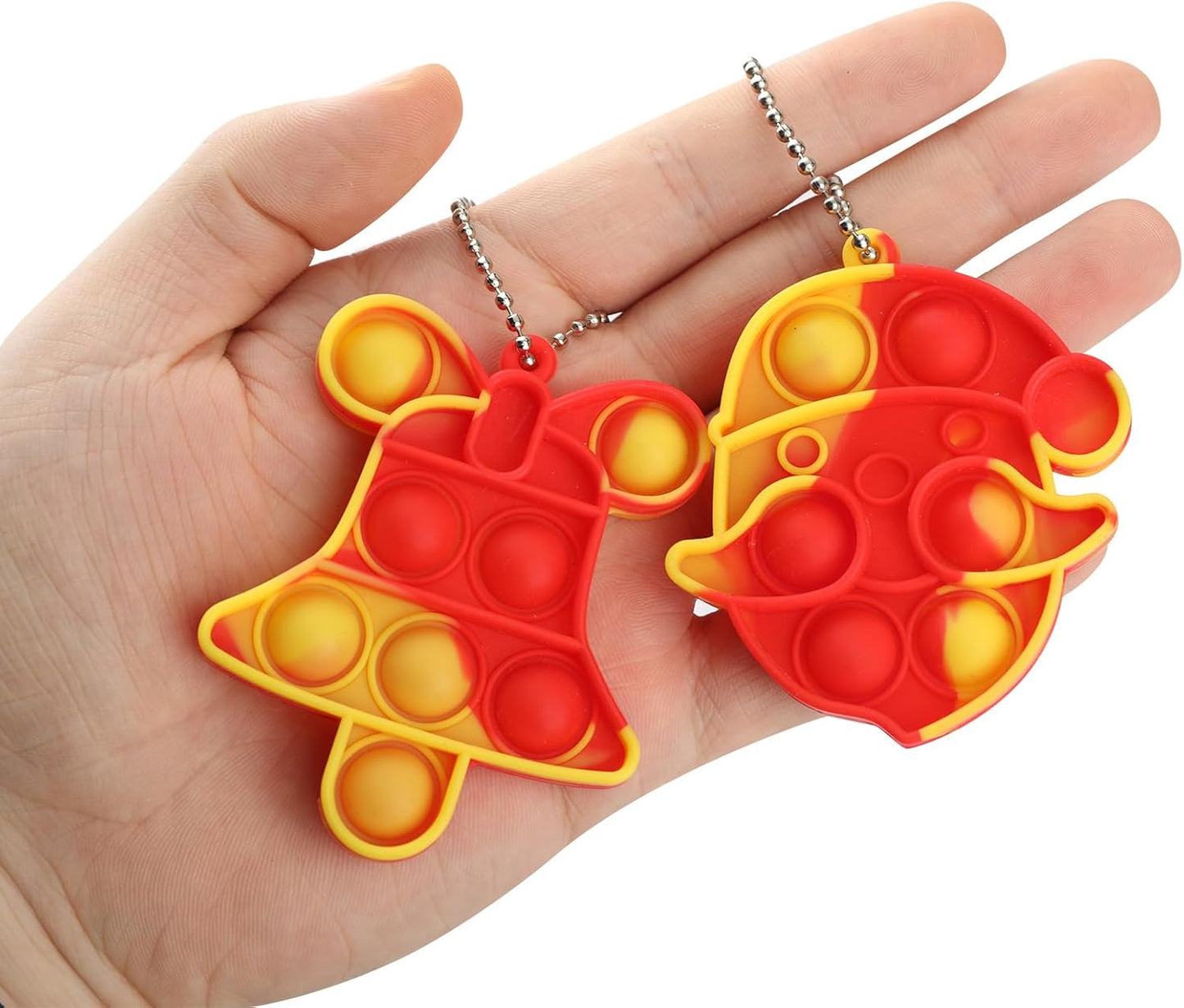 Christmas Party Favors, 18 Pcs Pop Fidget Toys Keychain Its for Kids Adults, Mini Push Bubble Pops Bulk Sensory Toys, Birthday Gifts Classroom Prizes for Boys Girls Goodie Bag Treasure Chest Box