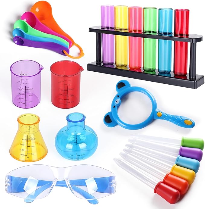 Test Tubes Dropper Beaker Set, Science Kits for Kids, Droppers Chemistry Set STEM Toys for Toddlers, Preschool Science Center Materials, Science Experiments for Kids 4-6 Homeschool Supplies