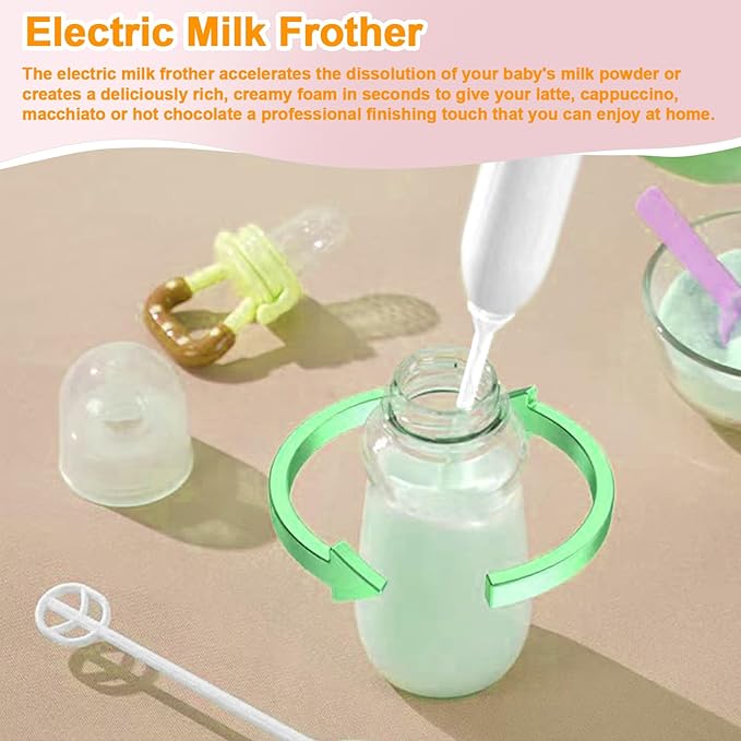 Portable Electric Baby Bottle Brush Set with Electric Bottle Brush,Nipple/Straw Brush,Milk Frother and Drying Base,Waterproof IPX7,Rechargeable Travel Bottle Cleaning Kit,Yellow