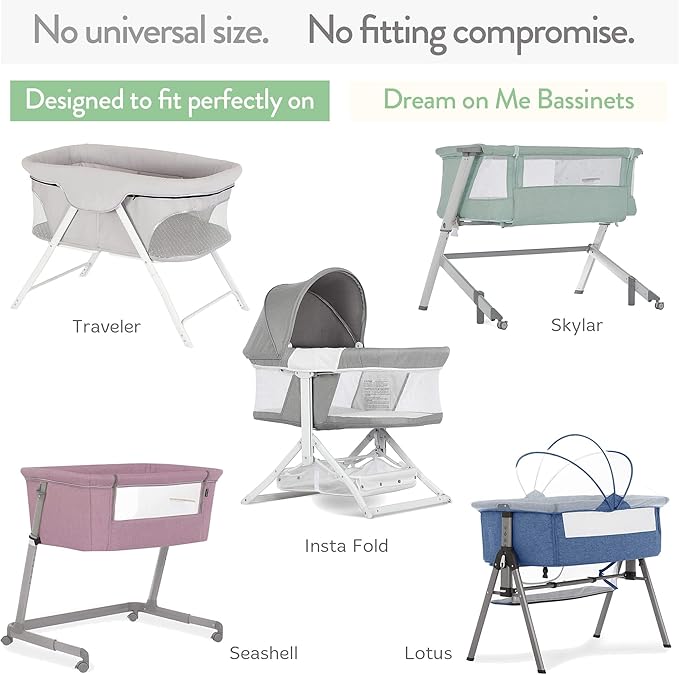 Bassinet Fitted Sheets Compatible with Dream on Me Traveler Portable Bassinet & Skylar, Seashell Bedside Sleeper – Snuggly Soft 100% Jersey Cotton – Farm Animals – 2 Pack