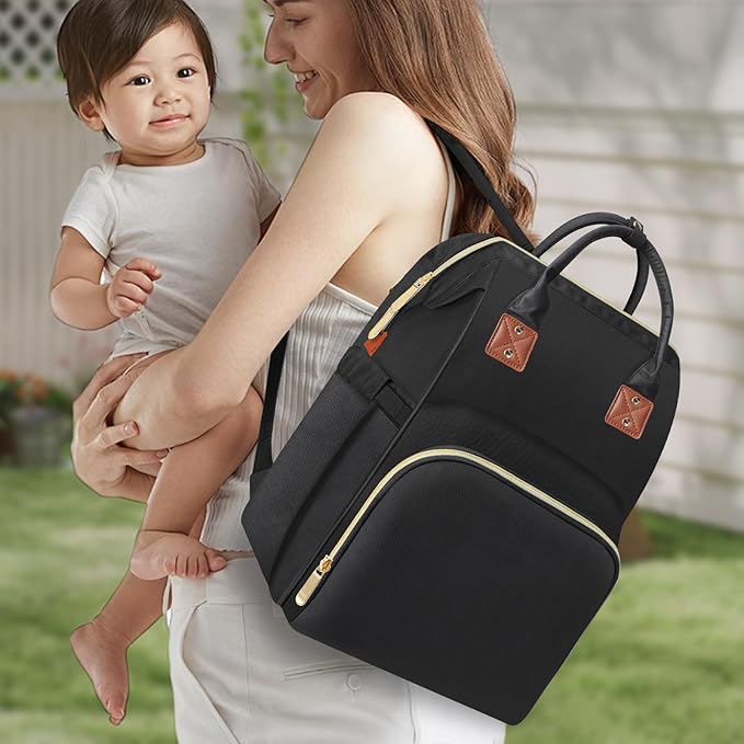 Diaper Bag Backpack, Multi-Function Baby Boys and Girls Bag, Travel Waterproof Diaper Backpack Tote Bag, Baby Registry Search & Shower Gifts-Essentials Baby Backpack for Mom/Dad