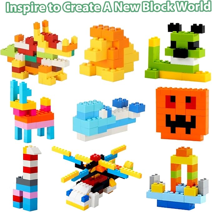 1000PCS Building Bricks, Bulk Classic Building Blocks Set for Boys Compatible with All Major Brands