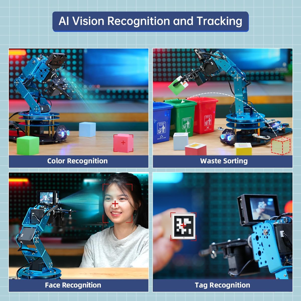 Robotic Arm Kit 6DOF Programming Robot Arm with 6 Servos, Handle, Mechanical Claw, etc, PC Software APP Control with Tutorial for Arduino STEM Education & Engineering Science Kits, LeArm Open Source