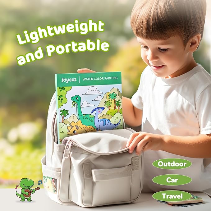 JoyCat Paint with Water Coloring Books for Toddlers, Watercolor Painting Sets for Kids Ages 3-5 4-8, Arts and Crafts Drawing Activities Toy Birthday Gift for Boys Girls (Dinosaur & Vehicle)