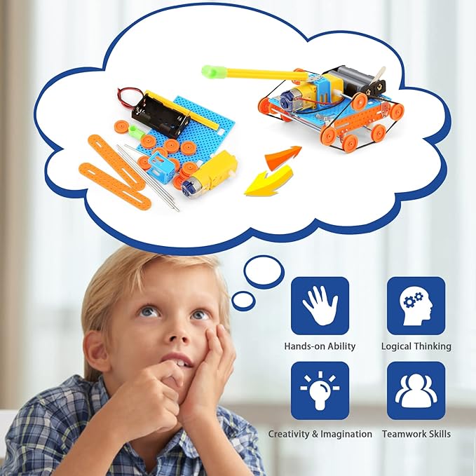STEM Science Kits for Kids 5-7 8-12, Robotics Robot Building Car Kit STEM Toys for Boys Robots Craft 5-8 6-8, Science Activities Experiment Engineering Project Electronics 5 6 7 8 Year Old Boy Gifts