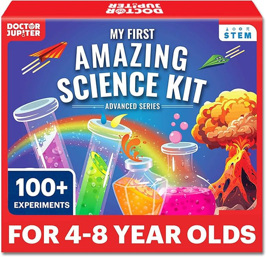 Doctor Jupiter My First Amazing Science Kit for Kids Ages 4-5-6-7-8 | Birthday Gift Ideas for 4+ Year Old Boys & Girls | Learning & Educational Projects | STEM Toy with 100+ Experiments