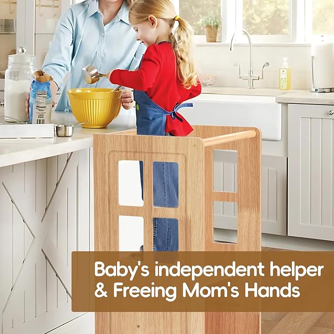 4 in 1 Toddler Step Stool Convertible Table and Chair, Adjustable-Height Toddle Kitchen Step Stool Helper Tower with Double-Sided Whiteboard, Kids Learning Standing Tower for Bathroom Sink