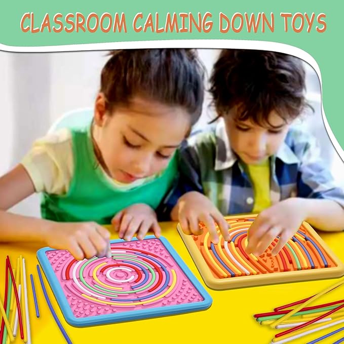 Sensory Activity Board Toys for Kids: 2Pack Double-Sided Sensory Fidget Toys for Stress Anxiety & Calming with Travel Bag | Christmas Stocking Stuffers Toys for Toddler Boys & Girls Ages 3 4 5 6 7 8