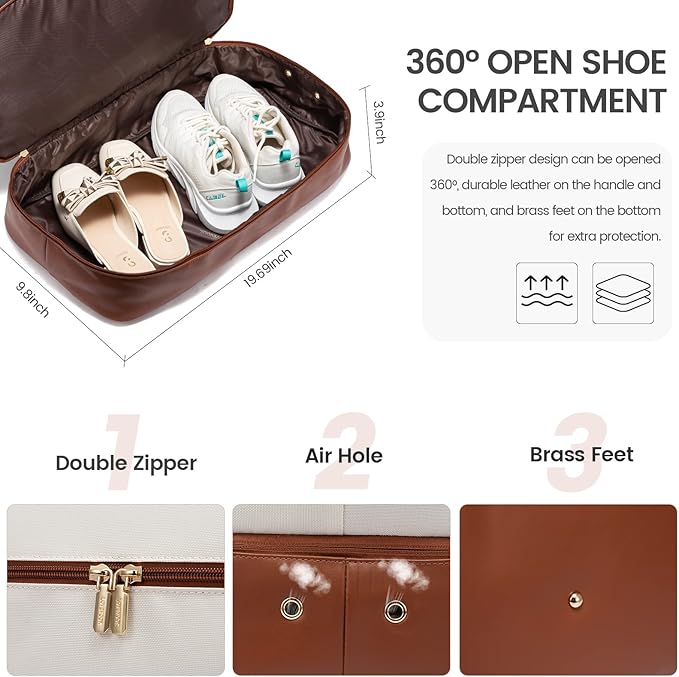 LOVEVOOK Weekender Bag, Large Travel Duffel Bag for Women with 2 Packing Cubes, Carry on Overnight Bag with Shoe Compartment, Mom Hospital Bags for Labor and Delivery