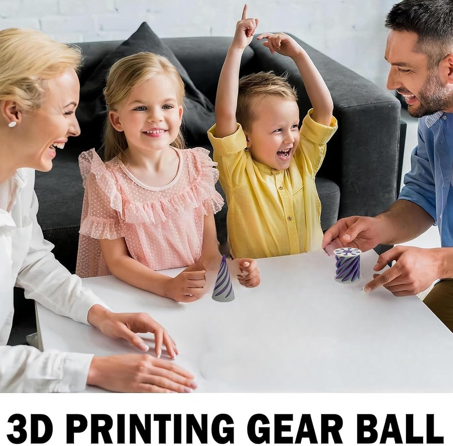 Impossible Pyramid Passthrough Sculpture - 2Pcs 3D Printed Spiral Cone Fidget Toy, Stress and Anxiety Relief Toy, Pass Through Pyramid Fidget Toy for Adult Children (Purple)