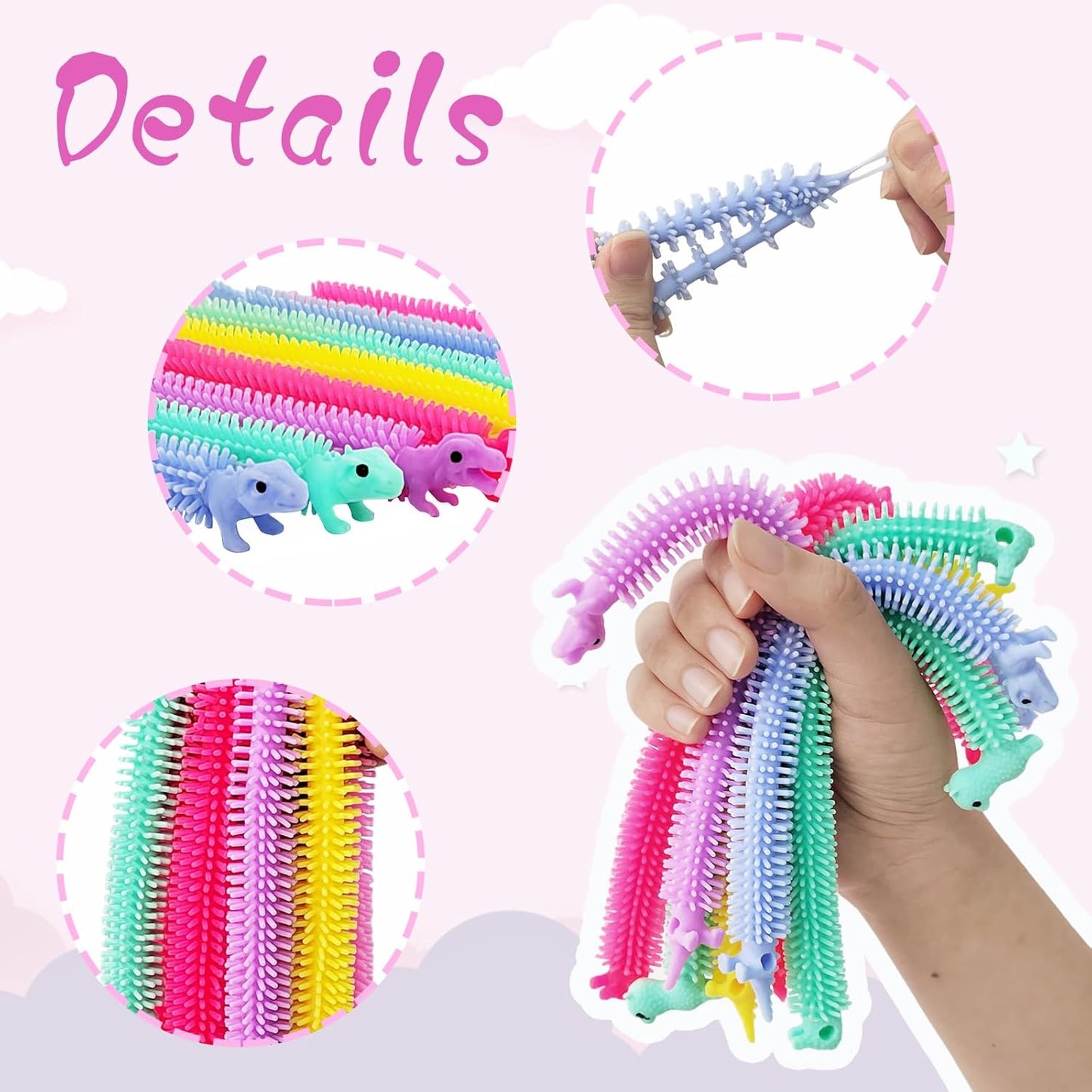 40 PCS Stretchy Fidget Toy,Colorful Stretchy Strings Fidget Toy,Sensory Stress Fidget Toys for Kids and Adults Relaxing,Goodie Bag Fillers,Party Favor