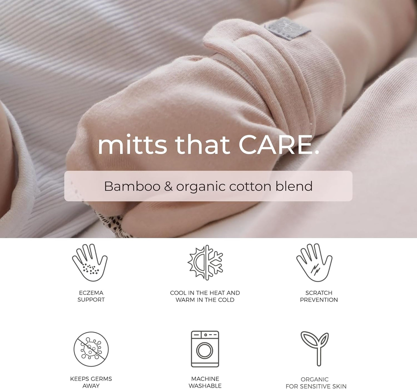 goumikids Viscose Made from Bamboo Cotton Anti-Scratch Soft Stay-On Mitts